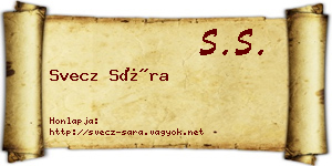 Svecz Sára névjegykártya